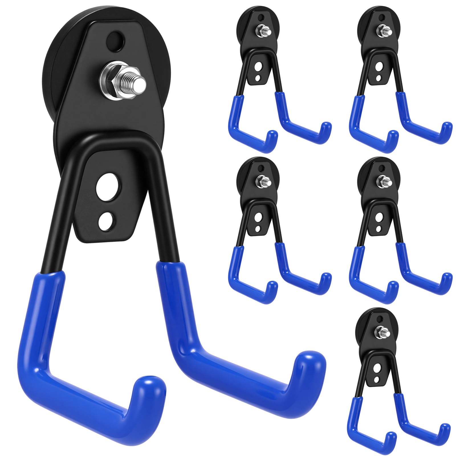 Landhoow 6 Pcs Large Magnetic Hooks Heavy Duty Magnet Hooks, Blue