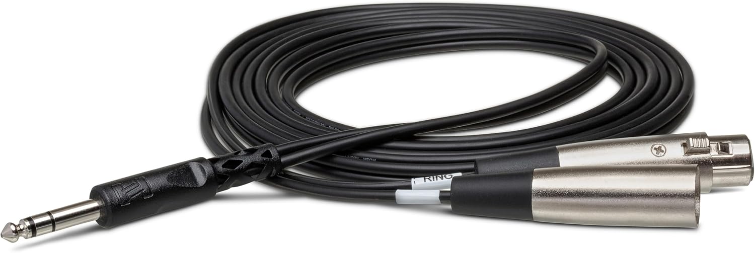 Hosa SRC-204 Insert Cable 1/4 Inches TRS to XLR3 Meters and XLR3F - 12 Feet