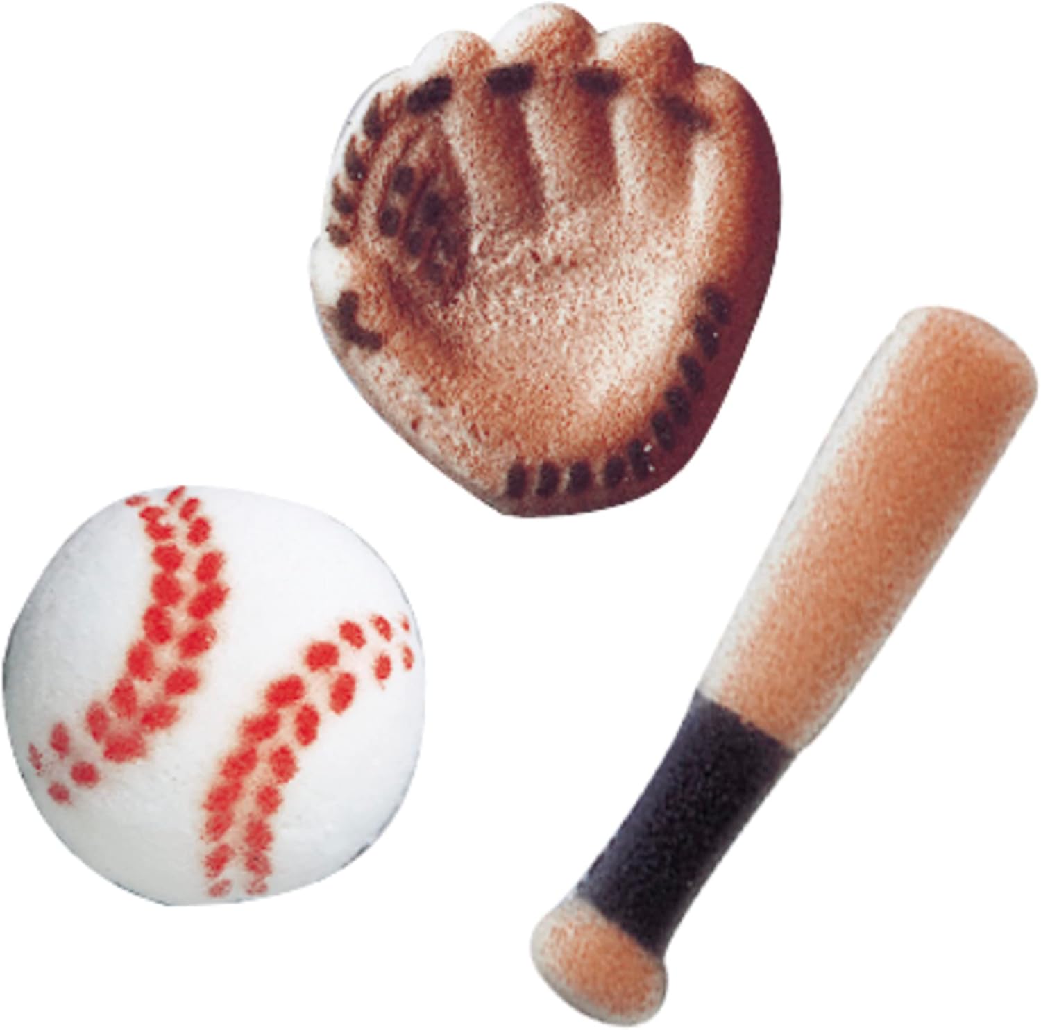 Lucks Dec-Ons Decorations Molded Sugar/Cup-Cake Topper, Baseball Assortment, 1-1 3/4 Inch, 191 Count