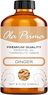 Ola Prima Oils 8oz - Ginger Essential Oil - 8 Fluid Ounces - Ginger Oil - Therapeutic Ginger Essential Oil