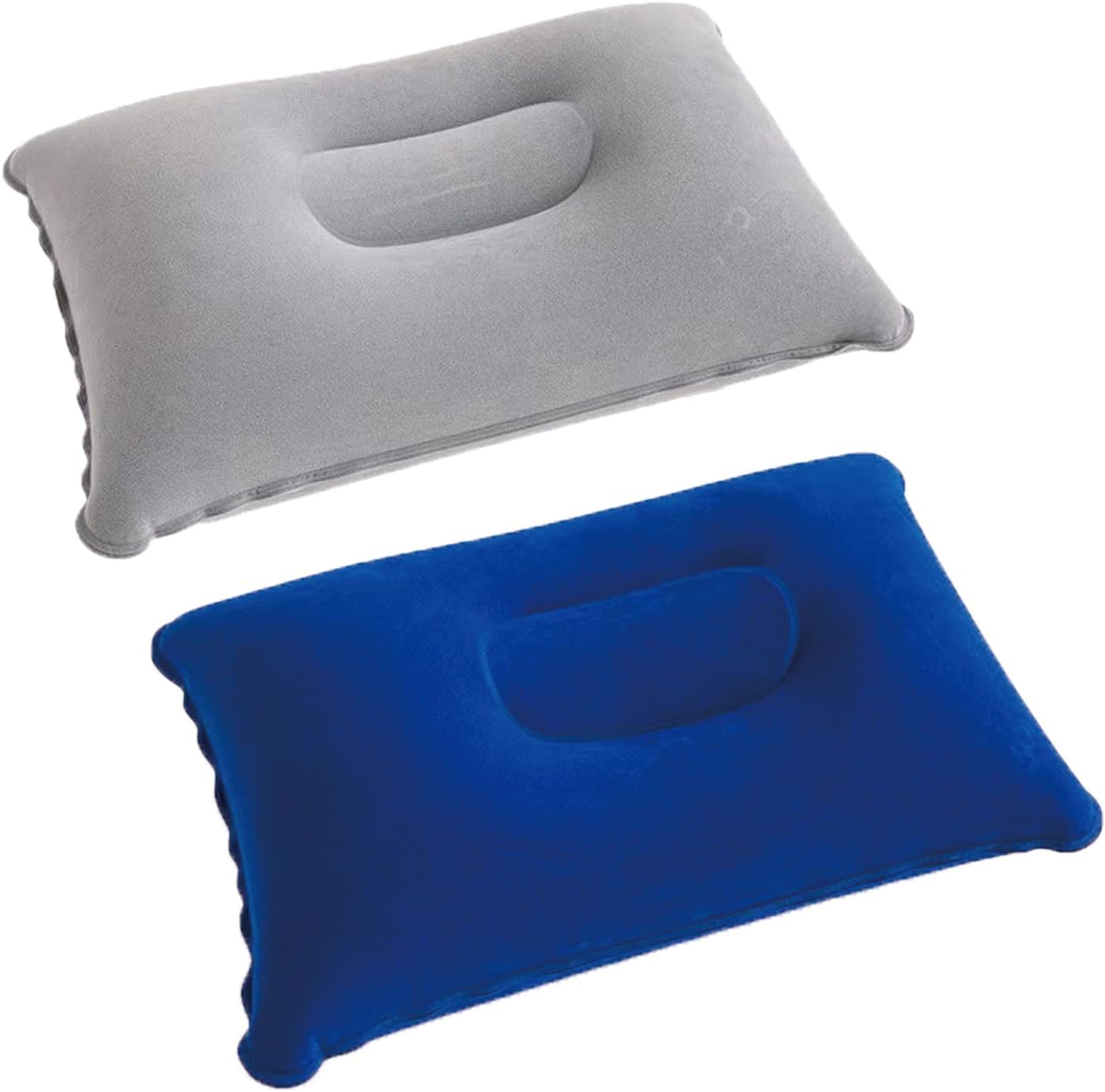 TIMEMEET 2 Pcs Ultralight Inflatable Pillow Camping Pillows, Portable Inflatable Pillow Travel Compressible Compact Inflatable Pillows Soft Flocked Surface Support Neck Lumbar 34x22cm (Gray+Blue) TIMEMEET 2 Pcs Ultralight Inflatable Pillow Camping Pillows, Portable Inflatable Pillow Travel Compressible Compact Inflatable Pillows Soft Flocked Surface Support Neck Lumbar 34x22cm (Gray+Blue)