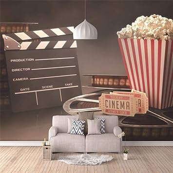 Photo Wallpaper Cine De Palomitas De Maiz Non Woven Murals Wall Mural Photo 3d Modern Bedroom Office Corridor Decoration 350x256cm 7 Stripes Amazon Co Uk Diy Tools