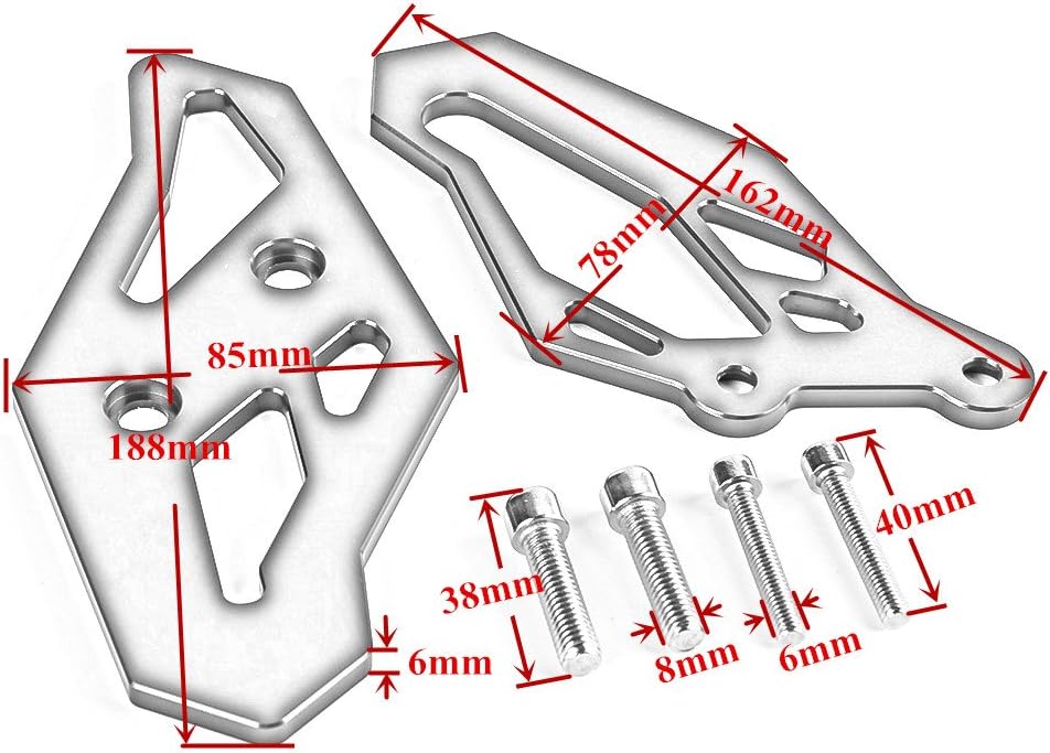 For Yamaha R3/MT25/MT03 2015-2018 2015-2018 For Yamaha R25 2013-2018 Motorcycle Accessories CNC Aluminum Footrest Rearset Plate Guard (Black)