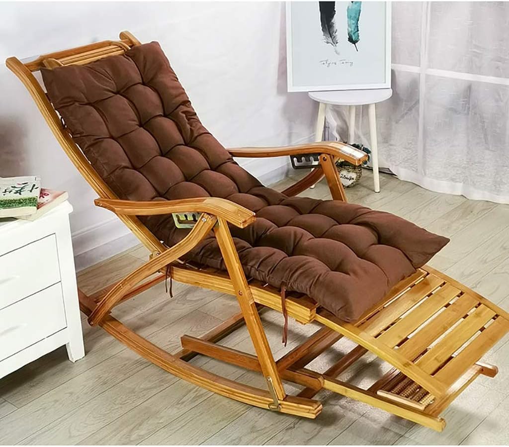 Amazon｜ロッキングチェア、折りたたみリクライニングチェア木製ロッキングチェア、ビーチガーデンテラスキャンプリクライニングチェア屋内昼寝