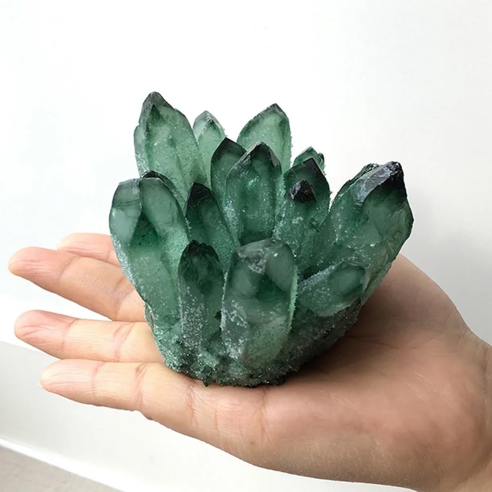 ICXLPMC Decorative Ornaments Green Ghost Phantom Quartz Crystal Cluster ore Home Decoration (Size : 400-500g)