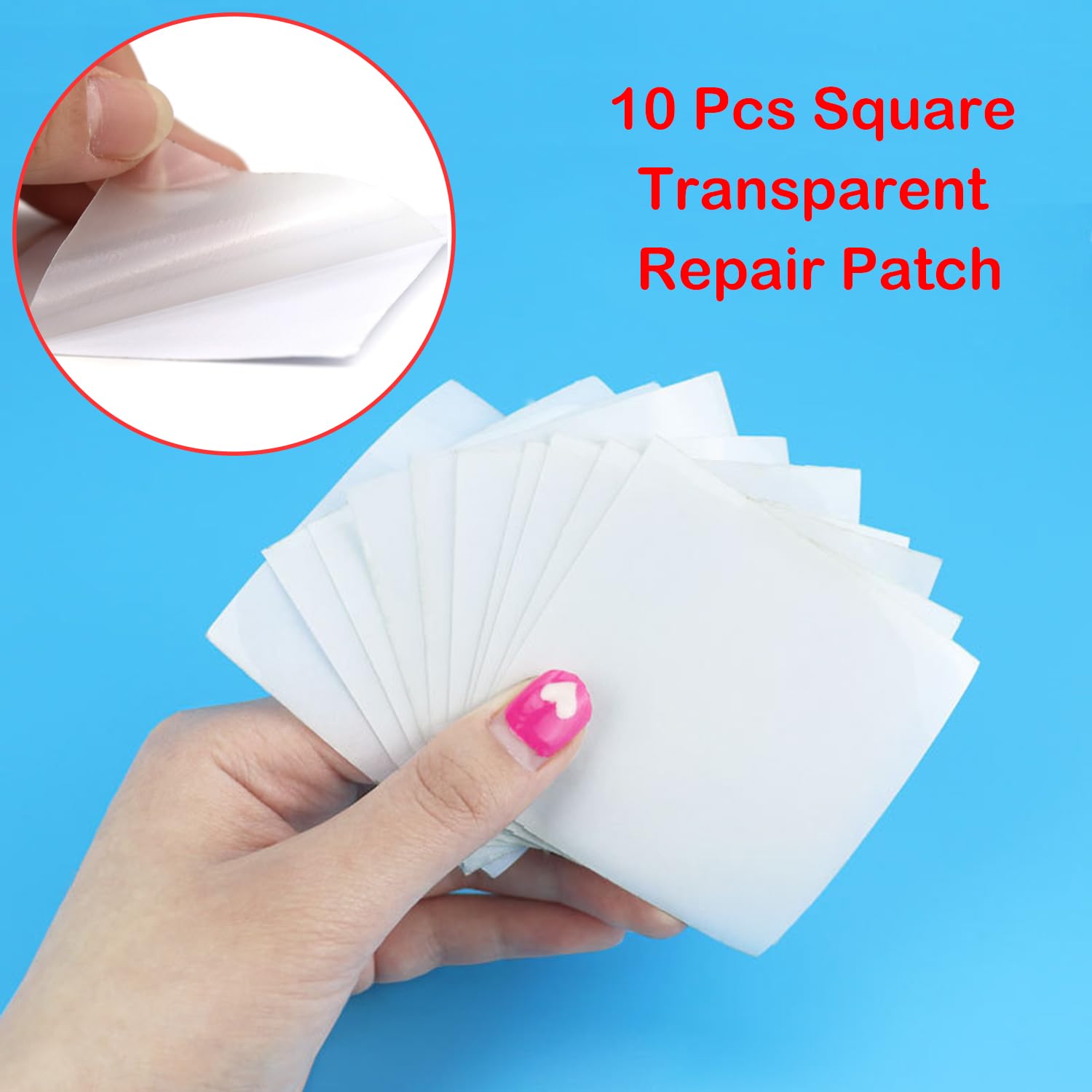 20 Patchs De Réparation TPU Ultra-Adhésifs – Imperméables Et Transparents – Pour Doudoune, Matelas, Tente, Anneau De Natation