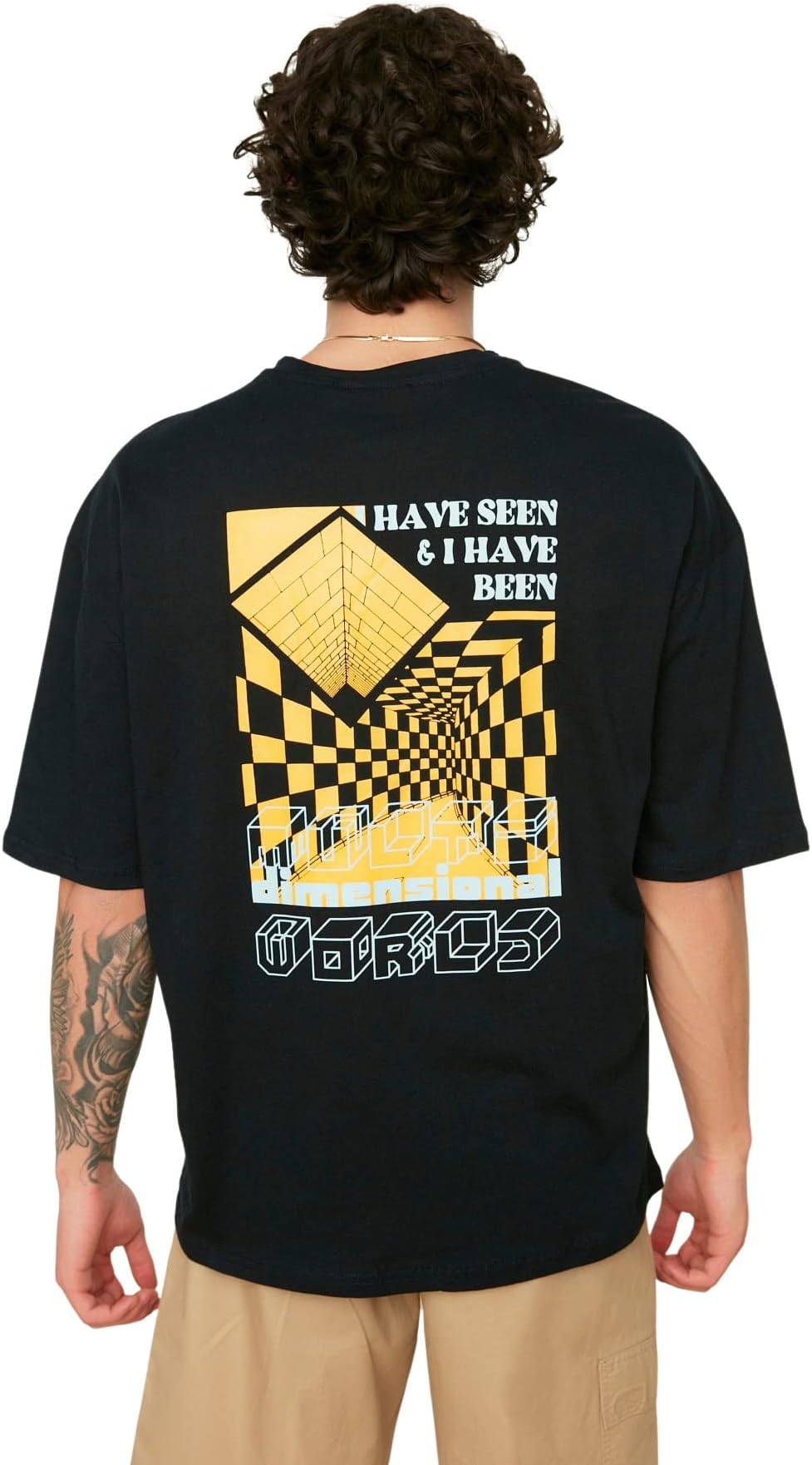 Man Oversize Basic Crew Neck Knit T-Shirt