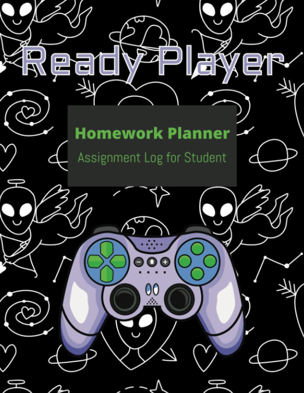 Undated Fun Gamer Homework Planner, Daily Assignment Log for Student: 8.5"x11" Assignment Tracker for Student