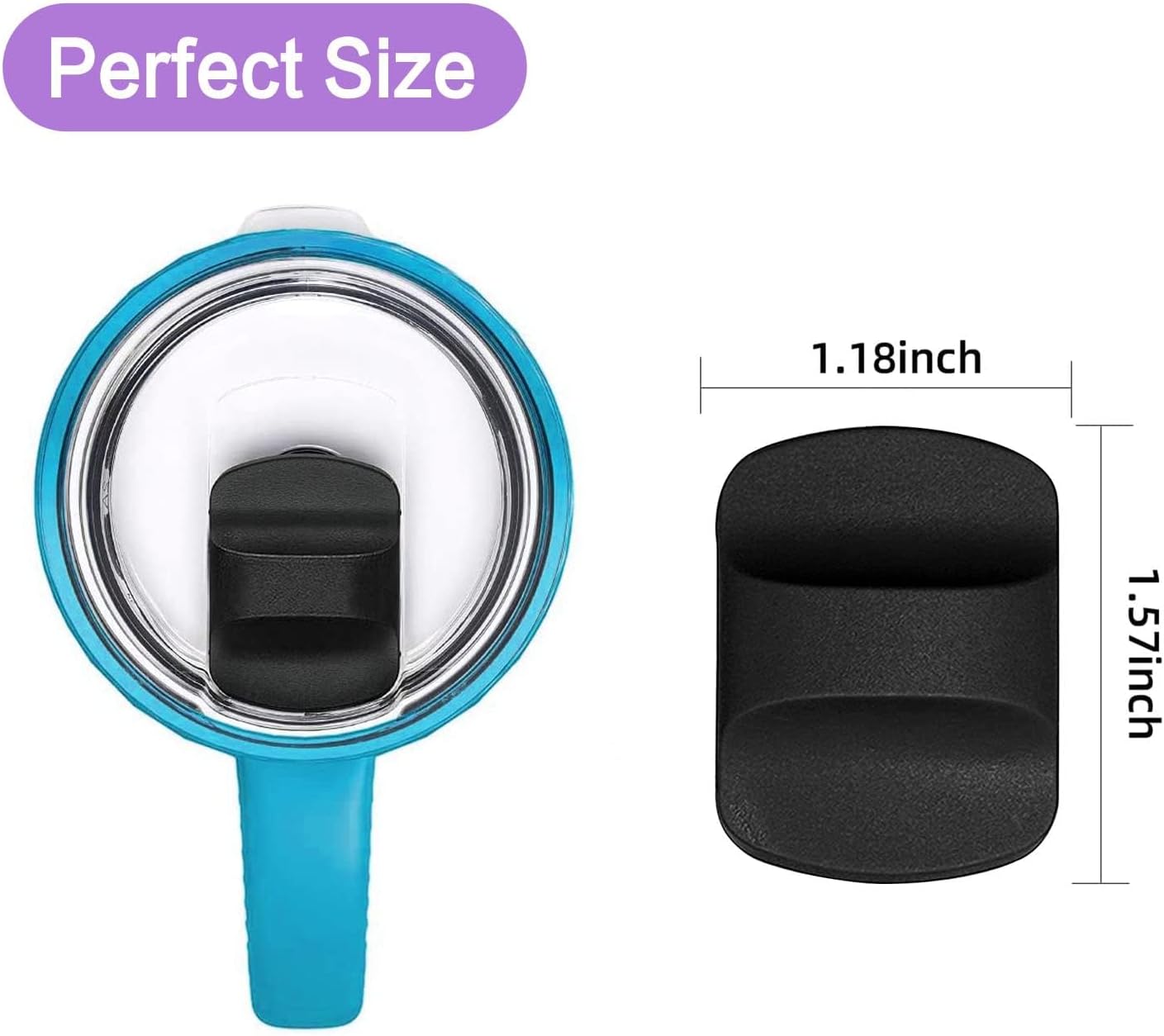 New Upgrade Magnetic Slider Replacement: Magslider For Yeti Lids 10 oz, 14oz, 16 oz, 20 oz, 26 oz, 30 oz (black-black)