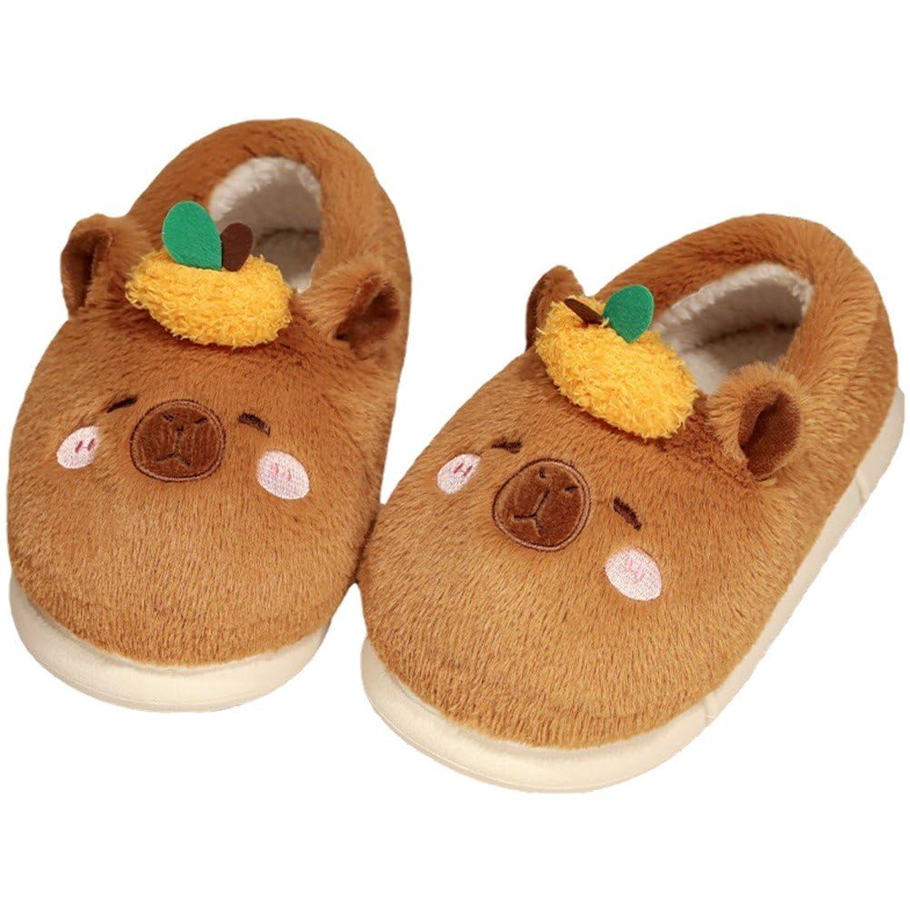 Pantoufles chaudes d'hiver capybara, le cadeau mignon pour la maison