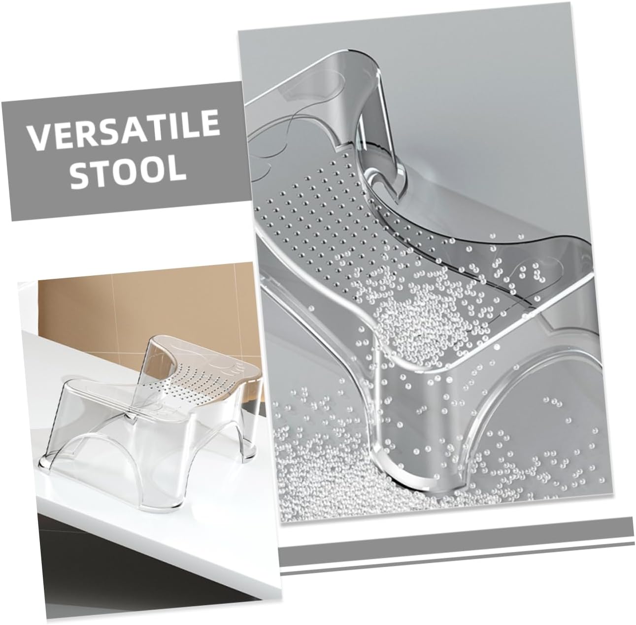 Clear Toilet Foot Rest Stool for Adults Non Slip Bathroom Step Stool for Potty Training Elevates Comfort and Independence Homes Schools and Public Restrooms