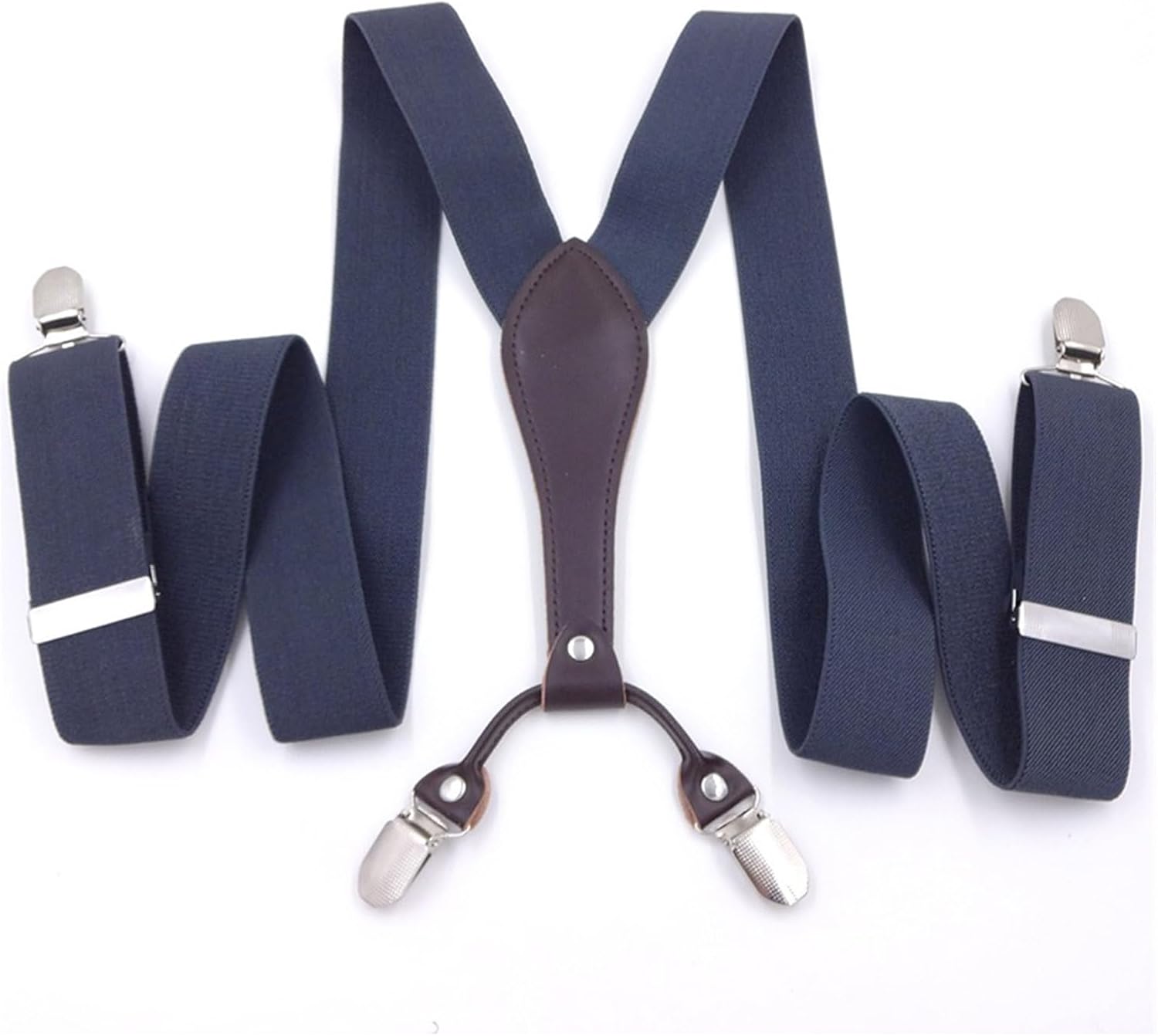 Men's Suspenders With Fat Elastic Straps With Four Clips