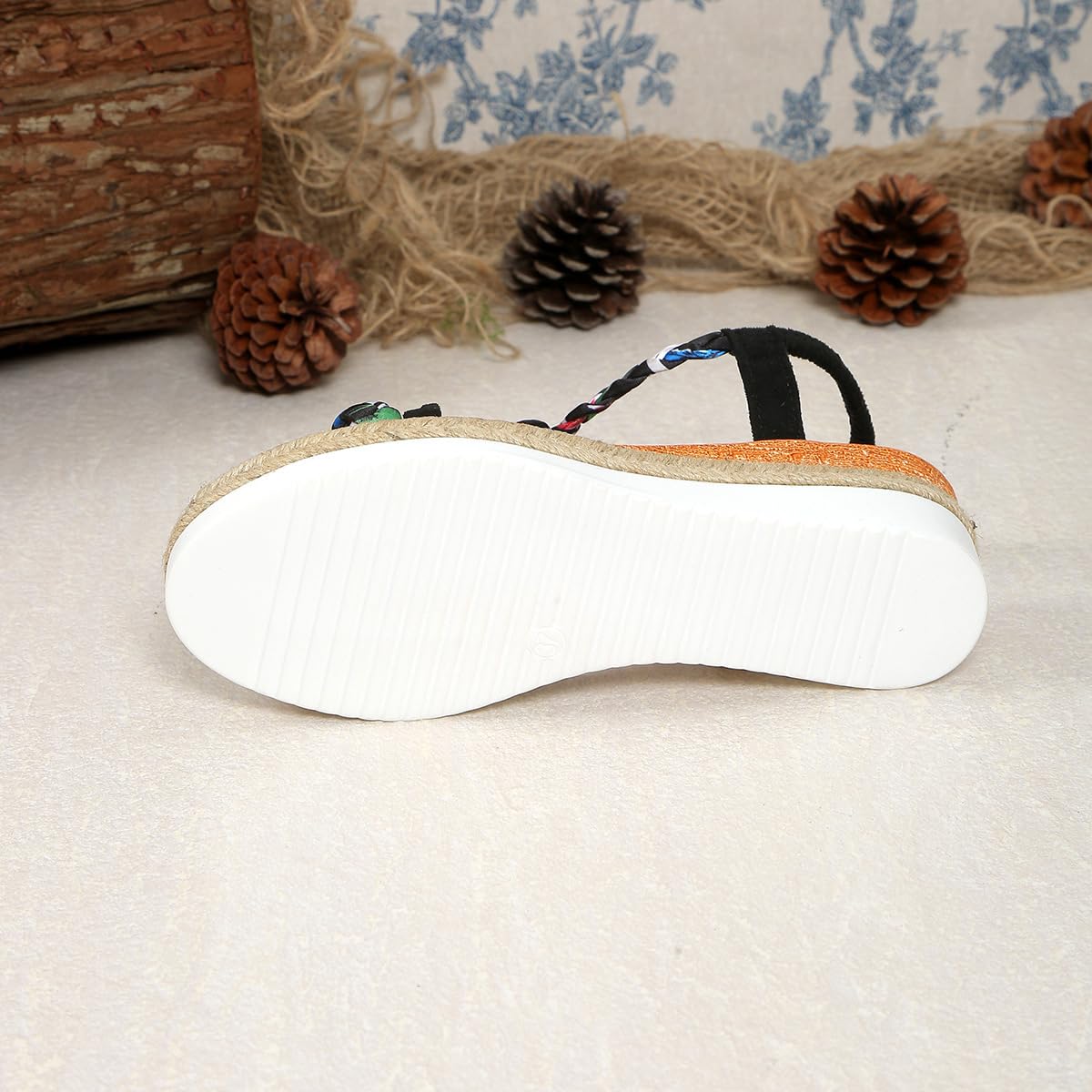 Sandalias de cuña bohemias para mujer, sandalias de plataforma informales de ancho ancho, ortopédicas, cómodas, para caminar, puntera abierta, sin cordones, correa al tobillo, zapatos elegantes de