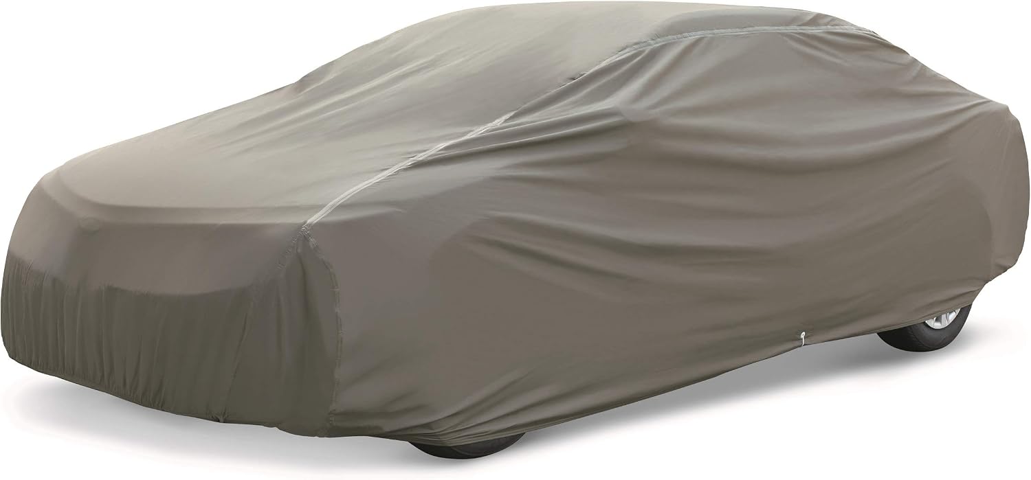 Amazon Basics Waterproof Car Cover, for Cars up to 204 Inch, Large Sedan