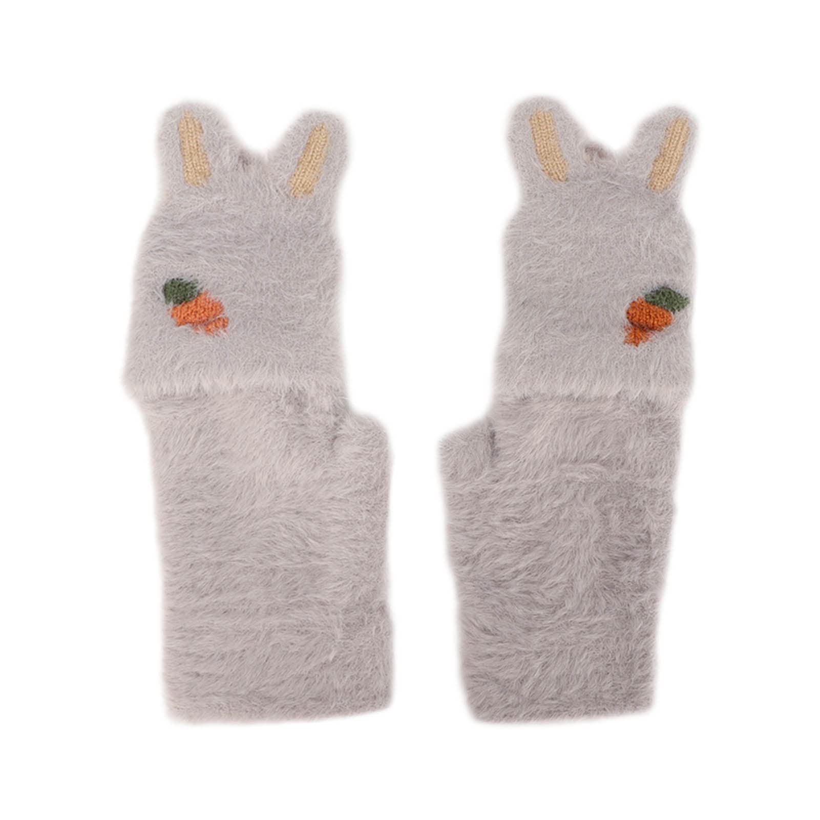 Guanti riscaldati USB Guanti invernali riscaldanti bifacciali in peluche accoglienti senza dita per lavoro studio Grigio