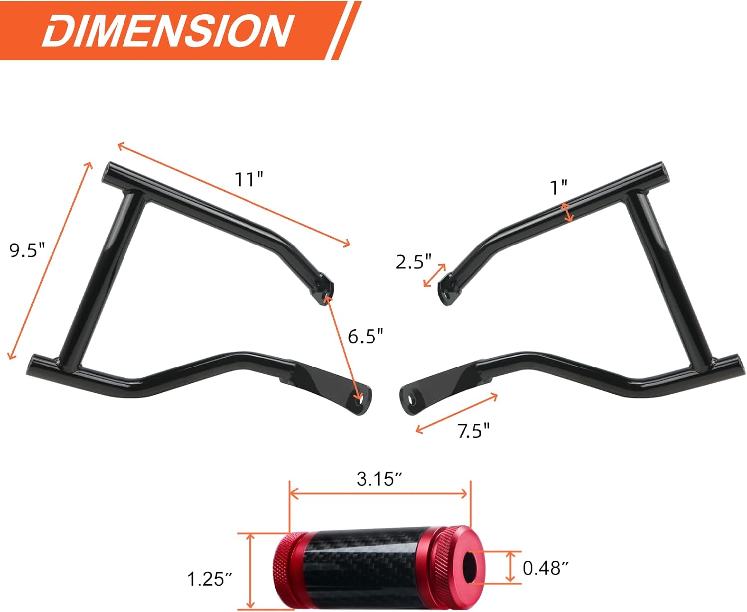 Saddlebag Rear Crash Bar Fits for Harley Softail Heritage Classic FLHC/S Low Rider ST FXLRST 2018-2025 (Red)
