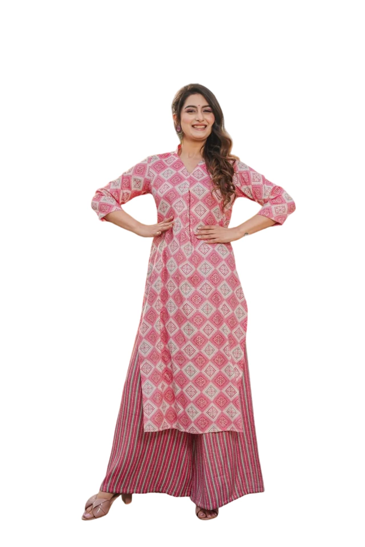 Fabnex Cottan Regular Women Kurta Set (K-85-Pink-S_Pink_S)