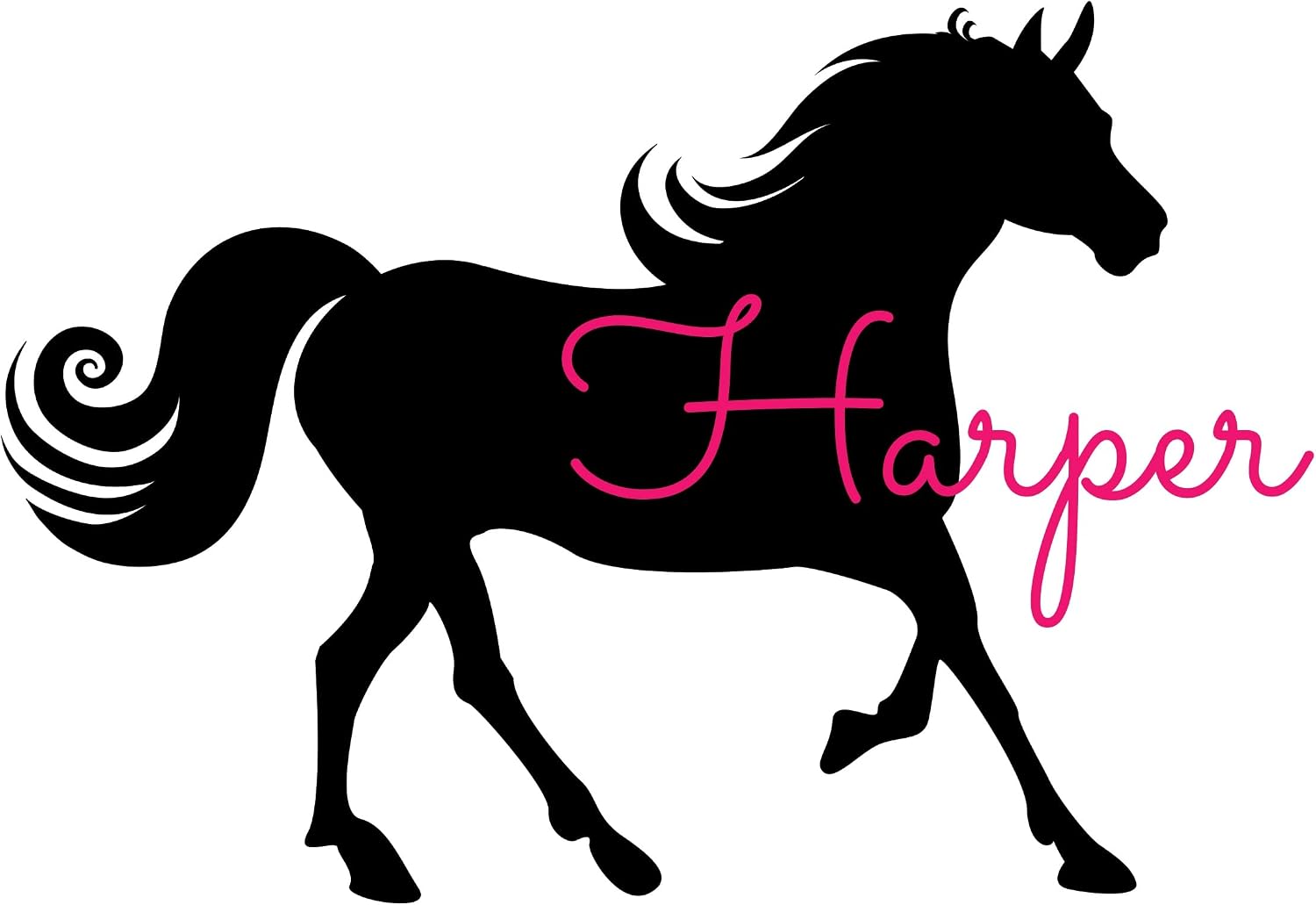 Personalized Horse Wall Decal, Custom Name Horse Vinyl Sticker, Pony Wall Decor, Choose from Several Sizes and Colors