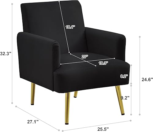 Miniatura 31 de Juego de 2 sillas decorativas de tela, juego de 2 sillas con brazos con mesa auxiliar de madera, sillas de sala de estar con asiento suave para sala