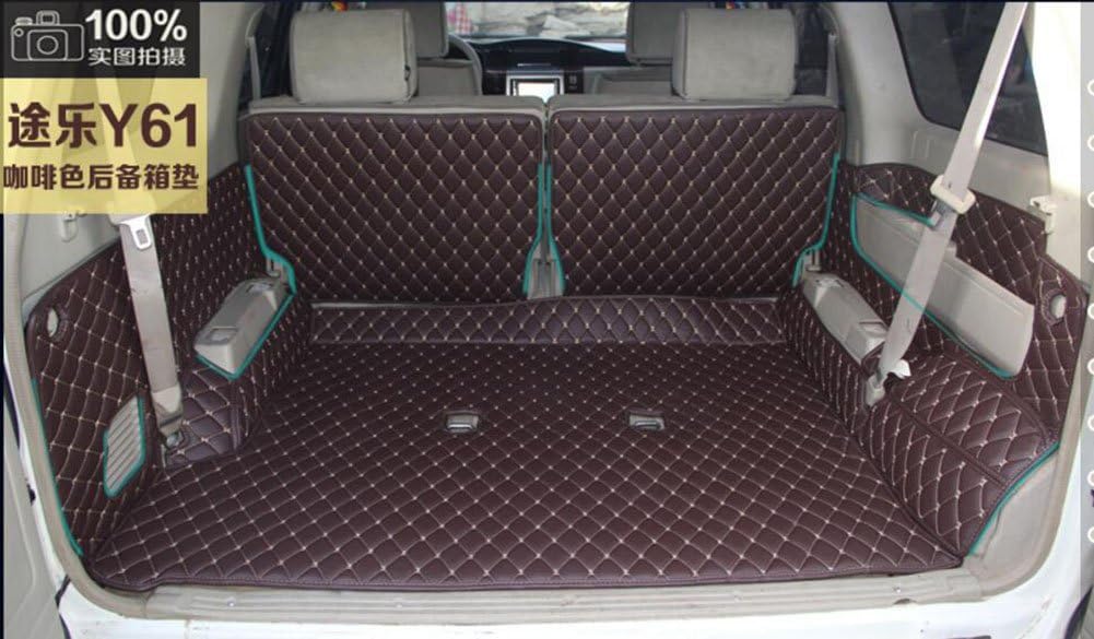 YAOJINYI Xpe Waterproof 5D Trunk Mats for Nissan Patrol Y61 (2005-2013) (Coffee)