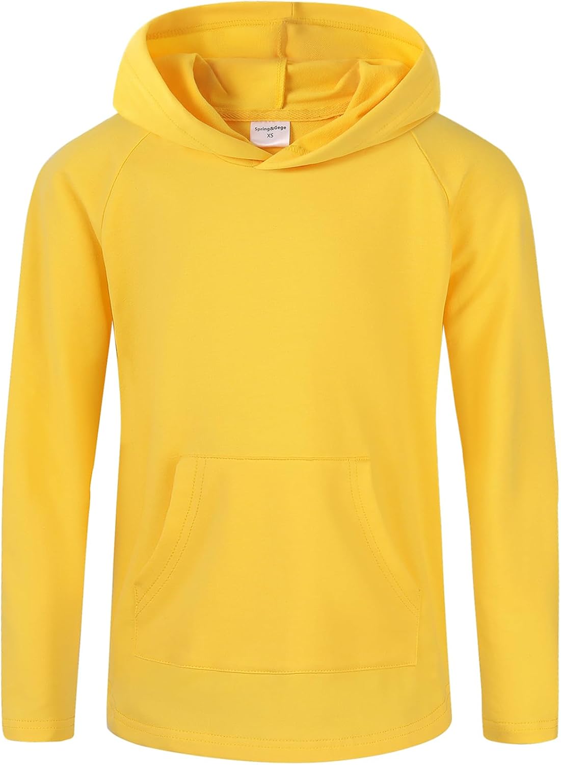 Spring&Gege Boys Light Weight Long Sleeve Hooded T-shirt Casual Solid Pullover Hoodie with Pocket