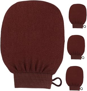 MUSISALY Guantes Exfoliantes para Exfoliación Corporal 4 Unidades Color Marrón Café Diseño de Material Suave para Bañera de Hidromasaje