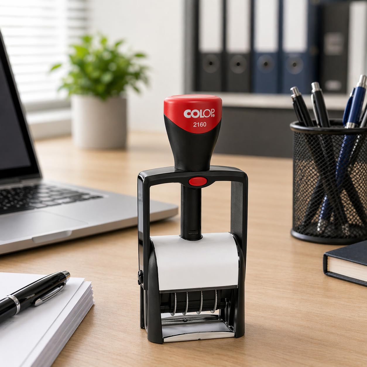 COLOP 2160 Datumstempel Bürostempel mit zweifarbigem Abdruck – Text blau Datum rot – vielseitiger Organisationsstempel für Büro Lager Buchhaltung (Geprüft)