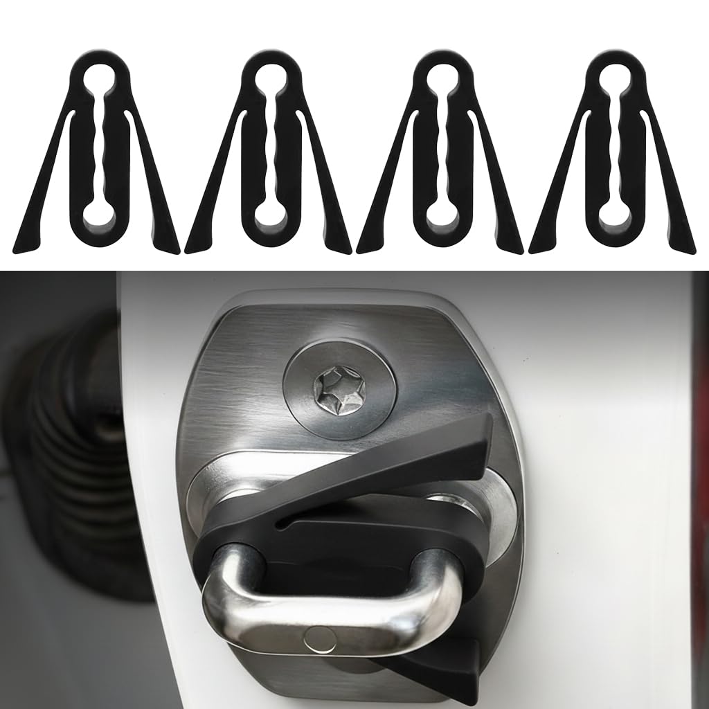 STHIRA® 4Pcs Car Door Noise Reducer Silicone Latch Buffer Pad Shock Absorbing Force-Release Arm Lock Protector Car Door