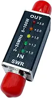 Medidor de potência VSWR com 5 indicadores LED Mini medidor digital portátil de 100 W LED VSWR para transmissão, comunicação de rádio, campo externo
