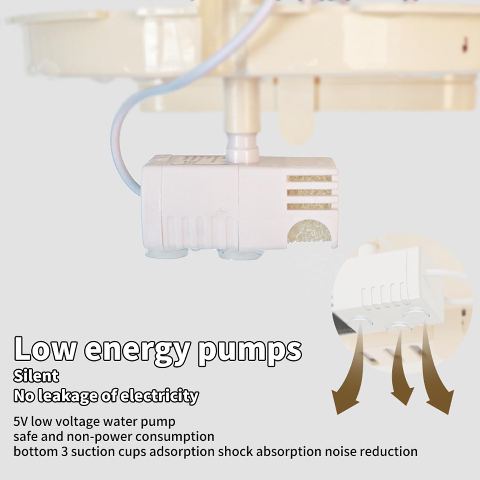 Automatic Bird Baths for Cage – Indoor Parakeet Bath with Pump, Bird Shower with 2 Modes Running Water, Bird Cage Accessory for Pet Birds Conure Budgies Cockatiels Lovebird (Light Brown)