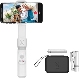 Zhiyun Smooth X com Mini Kit Tripé, Estabilizador de Gimbal de 2 eixos para iPhone 11 Pro Xs Max Xr X 8 Plus 7 6 SE Android Smartphone Samsung Galaxy Note10 S10-White