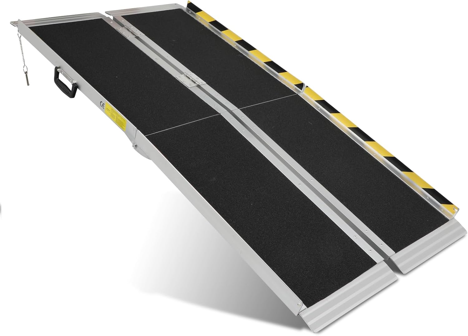 SCITOO Multifold Wheelchair Ramp 5FT, Non-Slip Threshold Ramp Aluminum, Portable Wheelchair Ramps Folding Handicap Ramp for Home Steps, Car, Doorways, Curbs, Stairs