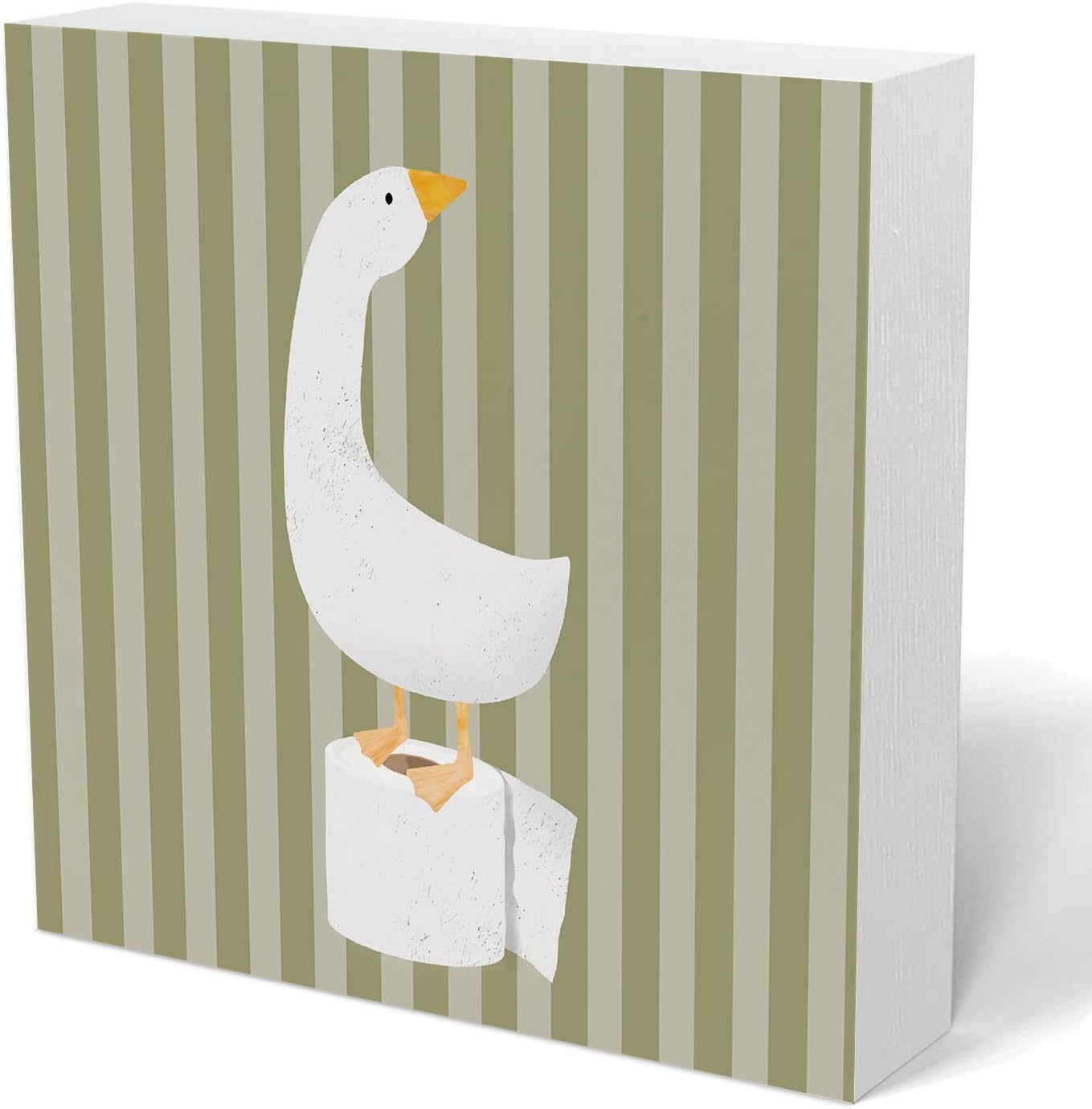 Silly Goose Kids Bathroom Wooden Sign Decor, Funny Goose Decor