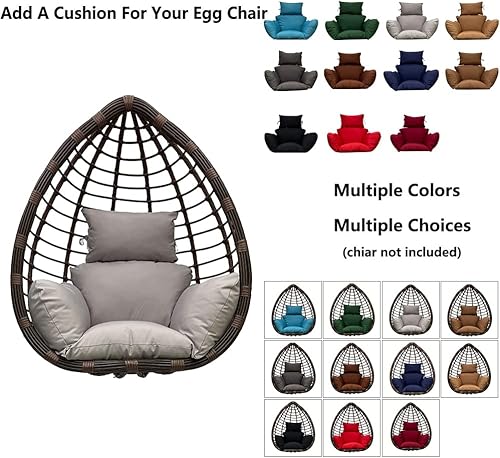Miniatura 5 de Srutirbo Cojín para silla de huevo, cojín colgante para exteriores, impermeable, para colgar en el exterior, cojín para silla de huevo, cojín de