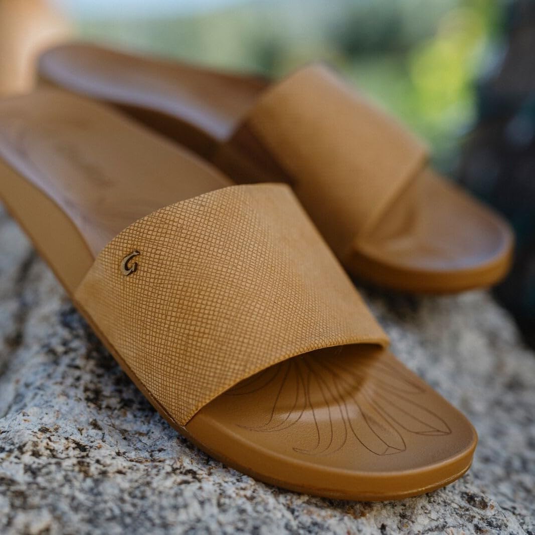 OLUKAI Kipe'a Pono Women's Leather Slide Sandal, Elevated Everyday Slide, All-Day Comfort & Wear - Image 3