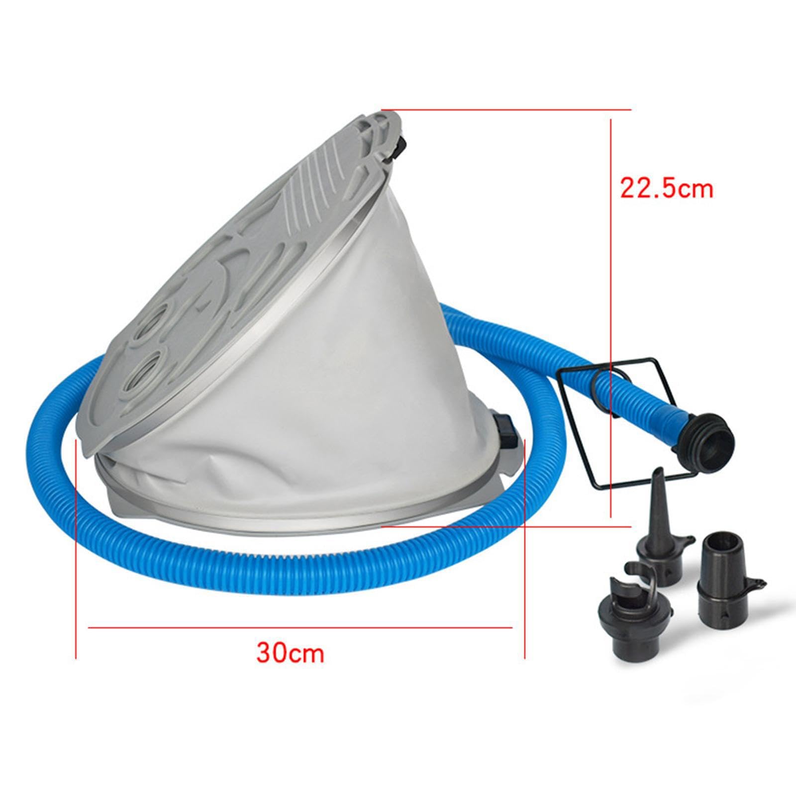 Pompa a pedale compatta ad pressione a soffietto per gommoni e adattatore per palloncini, pompa pedale soffietto per gonfiaggio, barche, portatile per gommoni, materassino gonfiabile