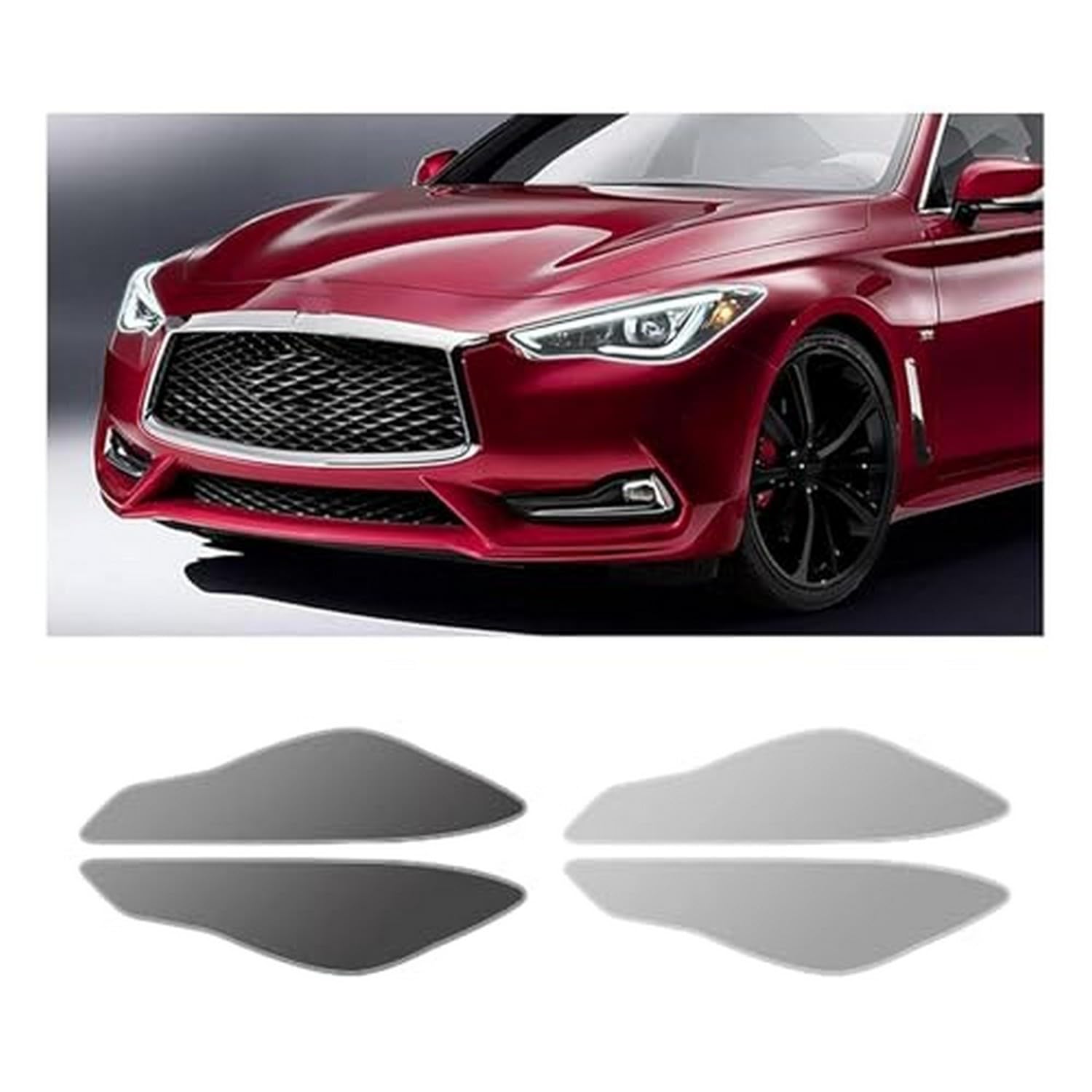 Film de protection pour phare de voiture Q60 finition vinyle noir teinté fumé esthétique luxe