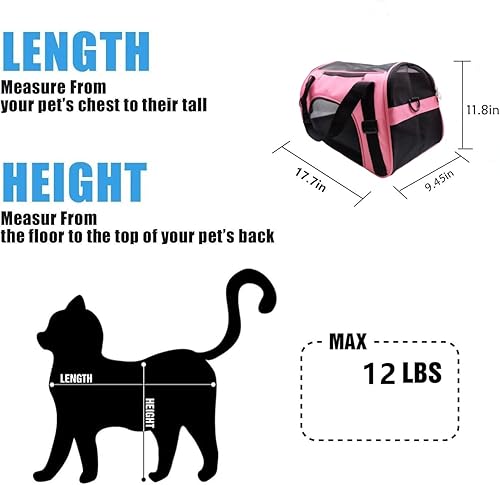 Vista 25 de Transportador para gatos, transportador de viaje para mascotas de lados suaves para gatos, perros y cachorros, bolsa plegable portátil para mascotas
