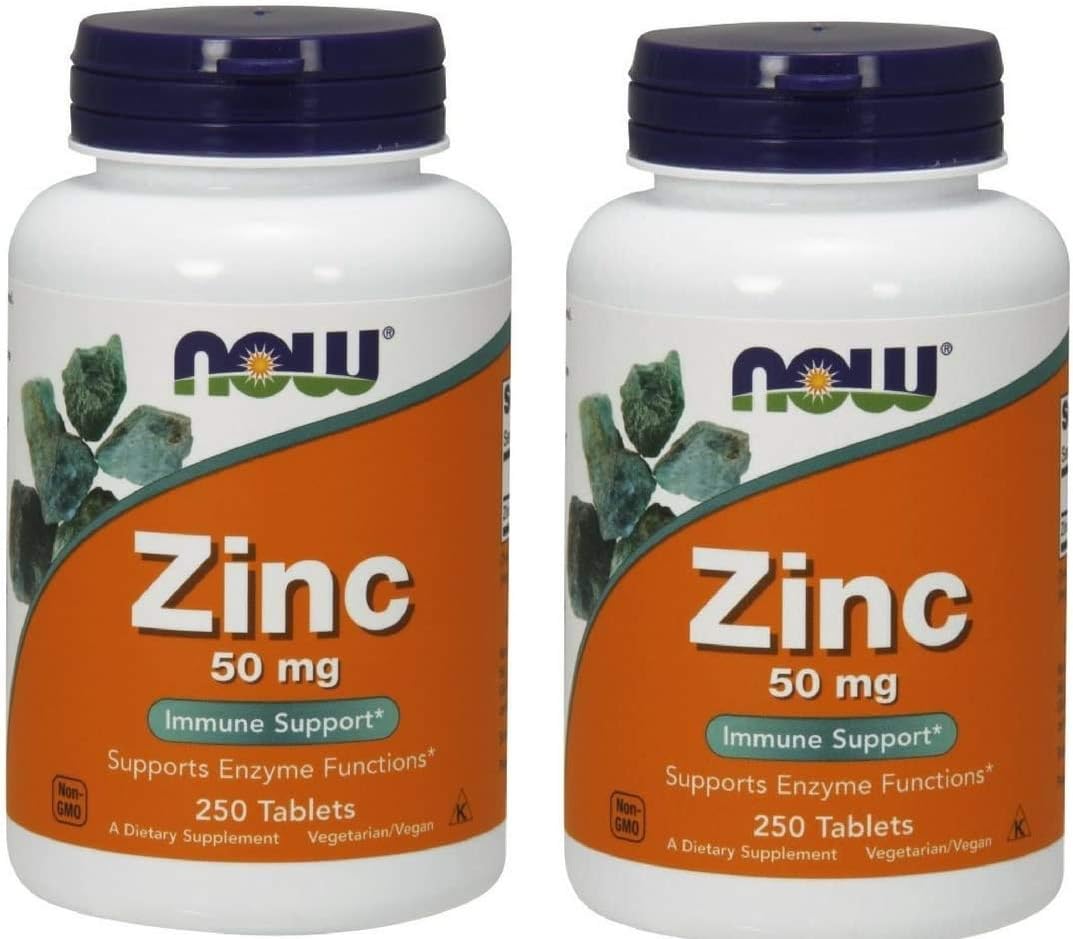 NOW Foods Zinc Gluconate 50 mg Tabs - 50 mg - 250 ct - 2 pk