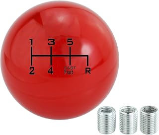 Lunsom 6 Speed Shift Knob Ball Shifter Head F Fast Gear Shifting Handle Lever Fit Most Manual Automatic Transmission Car (Red)