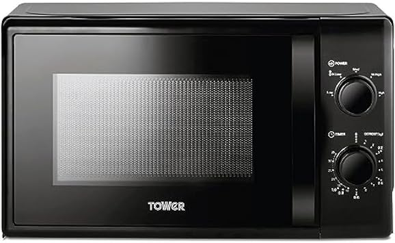 Tower T24034BLK Microwave   Multi-Function Manual Microwave Oven 20 L, 700 W, with 5 Power Levels and 35 Minute Timer, Black