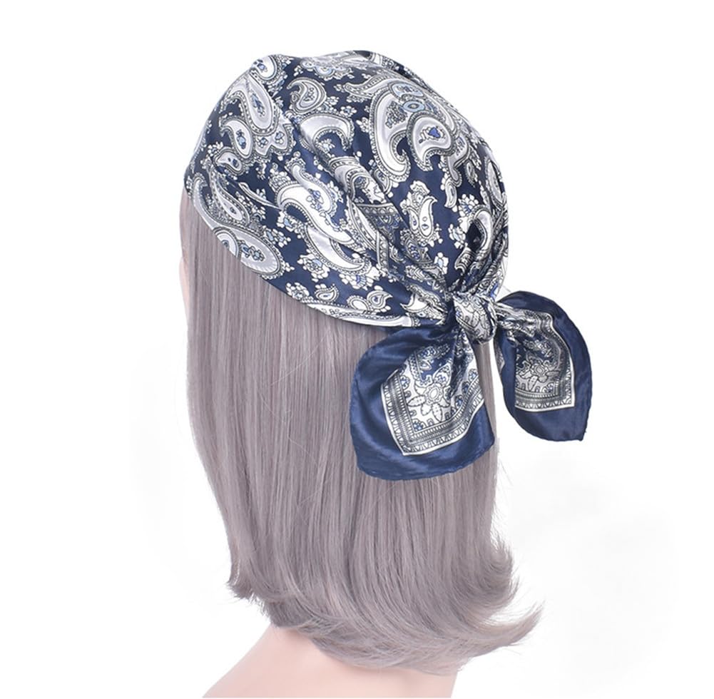 4 Foulard Capelli Donna 60x60 Cm, Sciarpa Quadrata In Poliestere Setosa, Antimacchia, Copricapo E Sciarpa Da Collo - 3
