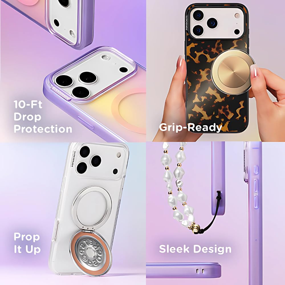 PopSockets iPhone 17 Pro Max Phone Case Compatible with MagSafe