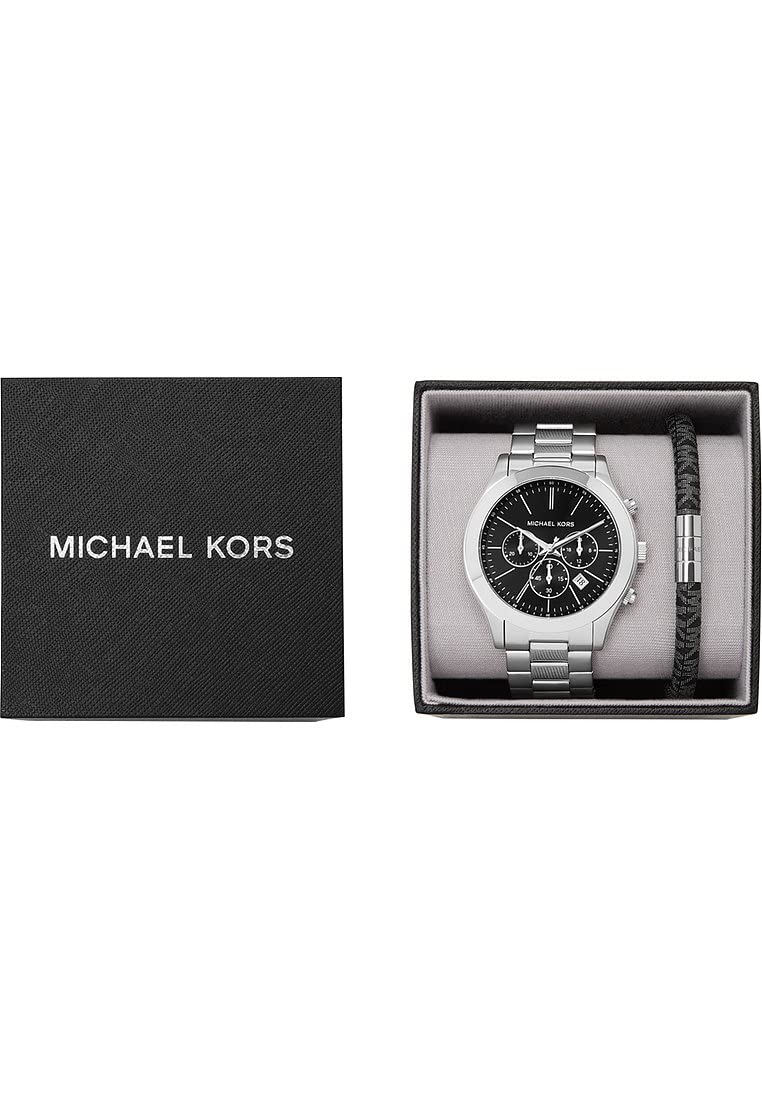 Michael Kors Reloj Runway para Hombre, Movimiento cronógrafo de Cuarzo con Correa de Acero Inoxidable