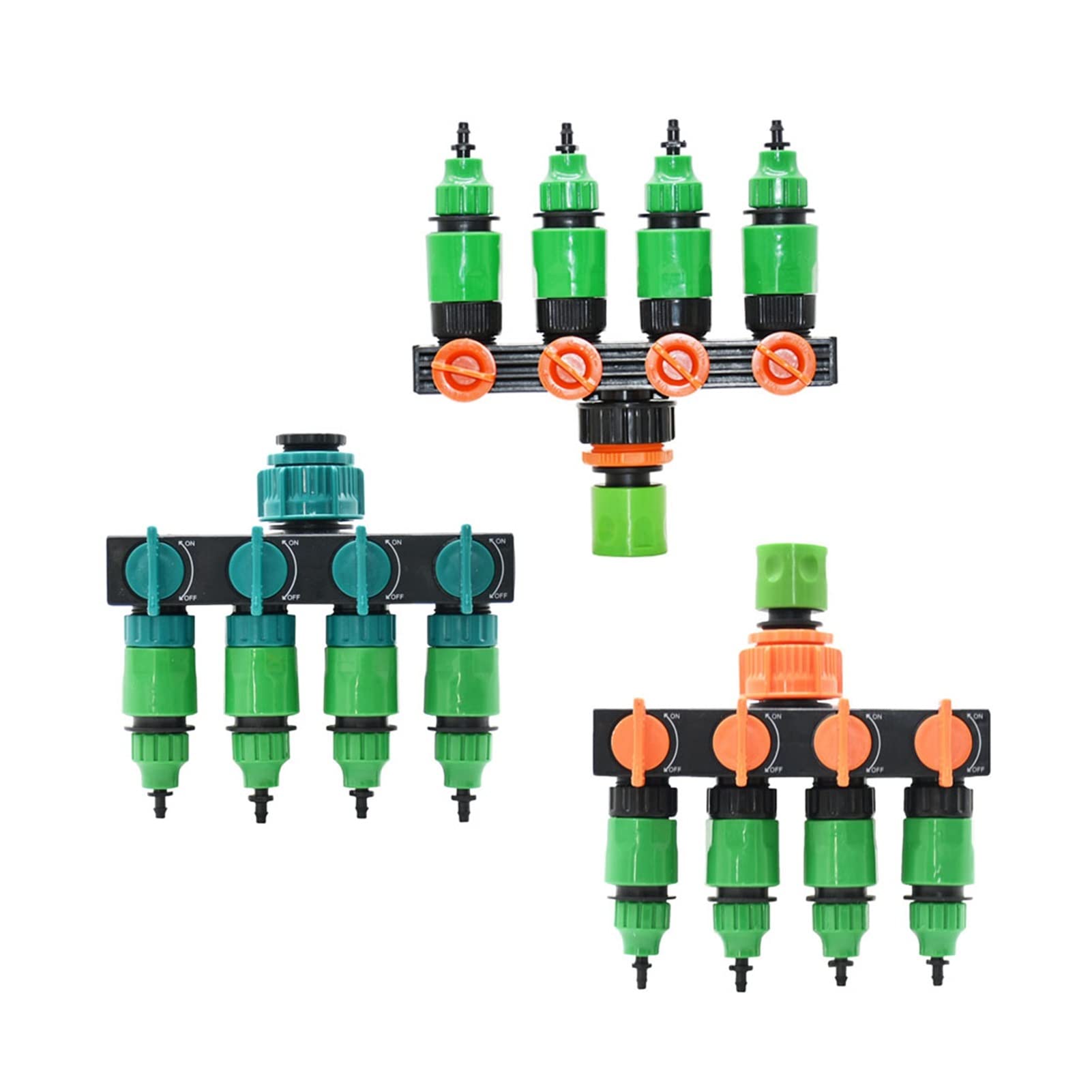 Conector de grifo de manguera de jardín 1/4 3/8 pulgadas Manguera de 4 vías Garden Tap Agua Dispensador de agua Válvula de riego con hembra 1/2 "3/4" 1 "4/7 8/11 Diverente de manguera con cuatro punto