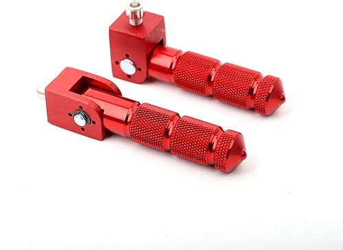 Miniatura 2 de Minho Rojo CNC Apoyapiés Plegables para Motocicleta y Bicicleta con Rosca M8, Reposapiés Trasero para Mini Bicicleta, Piezas para Honda Grom MSX125,