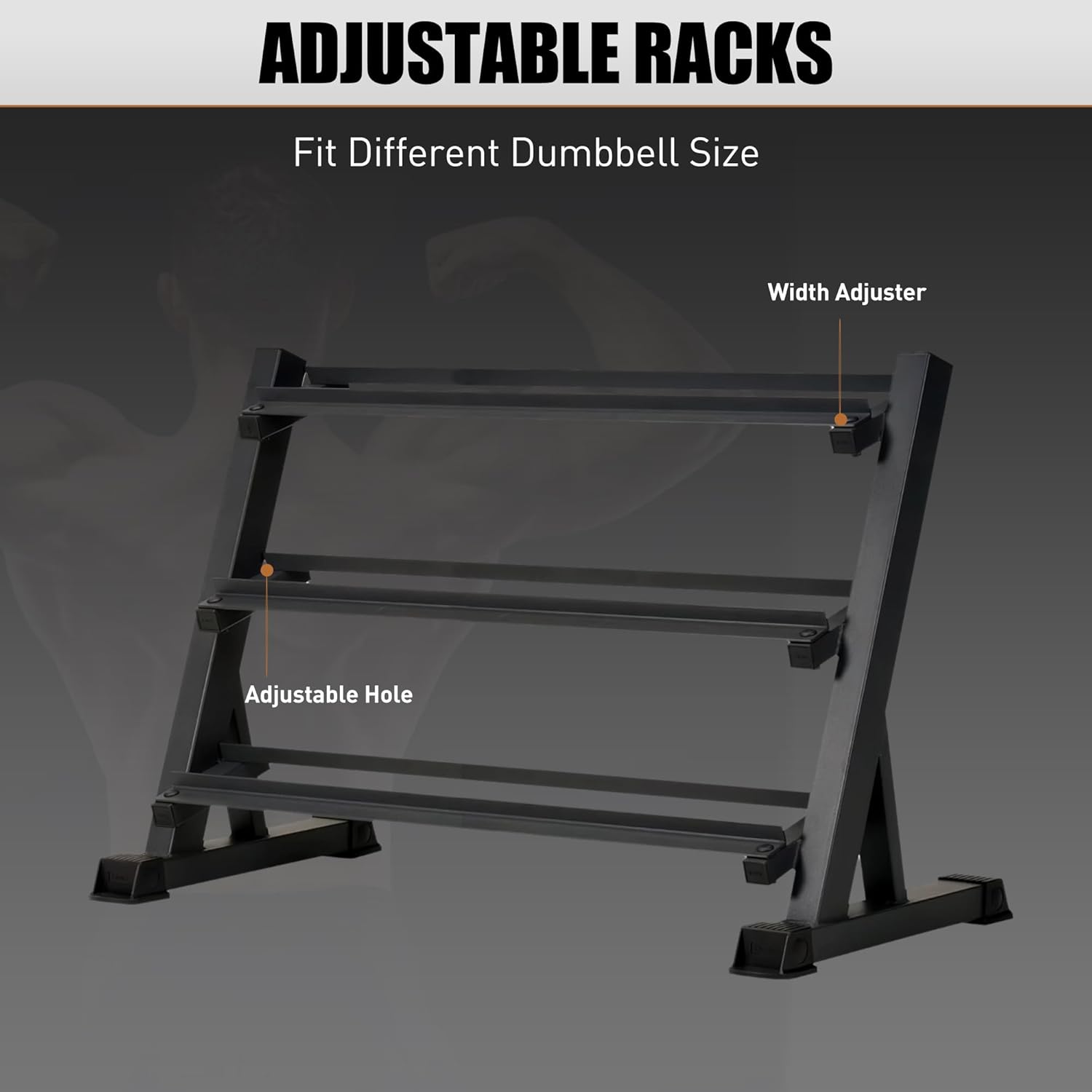 Heavy Duty 3-Tier Dumbbell Rack Stand with 1100lb Capacity, Holds 5-50lb Weights, Alloy Steel Storage Organizer with Powder Coated Finish for Home Gym, Maximize Space & Stability