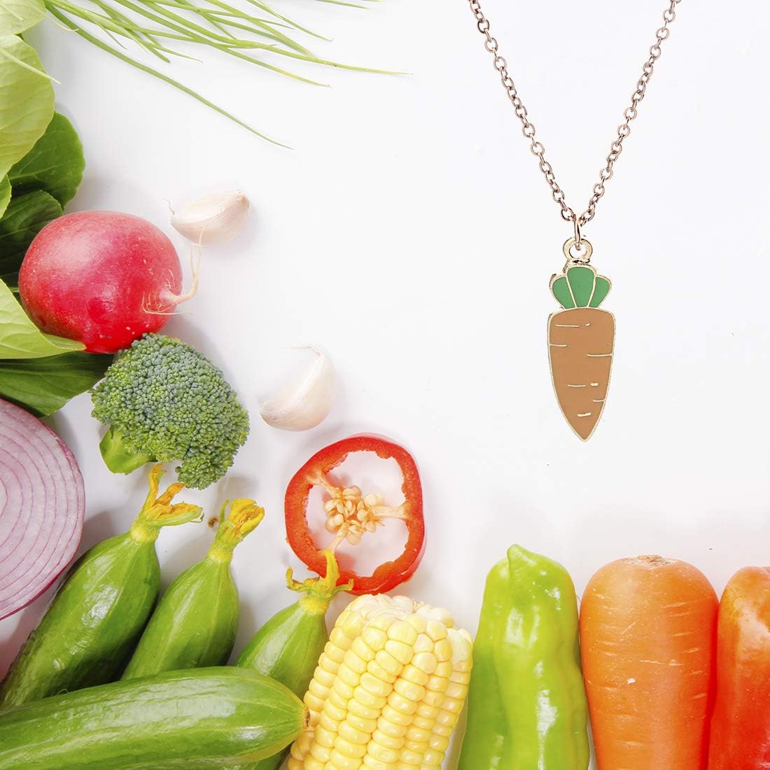 CHOORO Carrot Pendant Necklace Vegan Necklace Jewelry Vegetarian Gift Carrot Lover Gift (Carrot Necklace) - Image 7