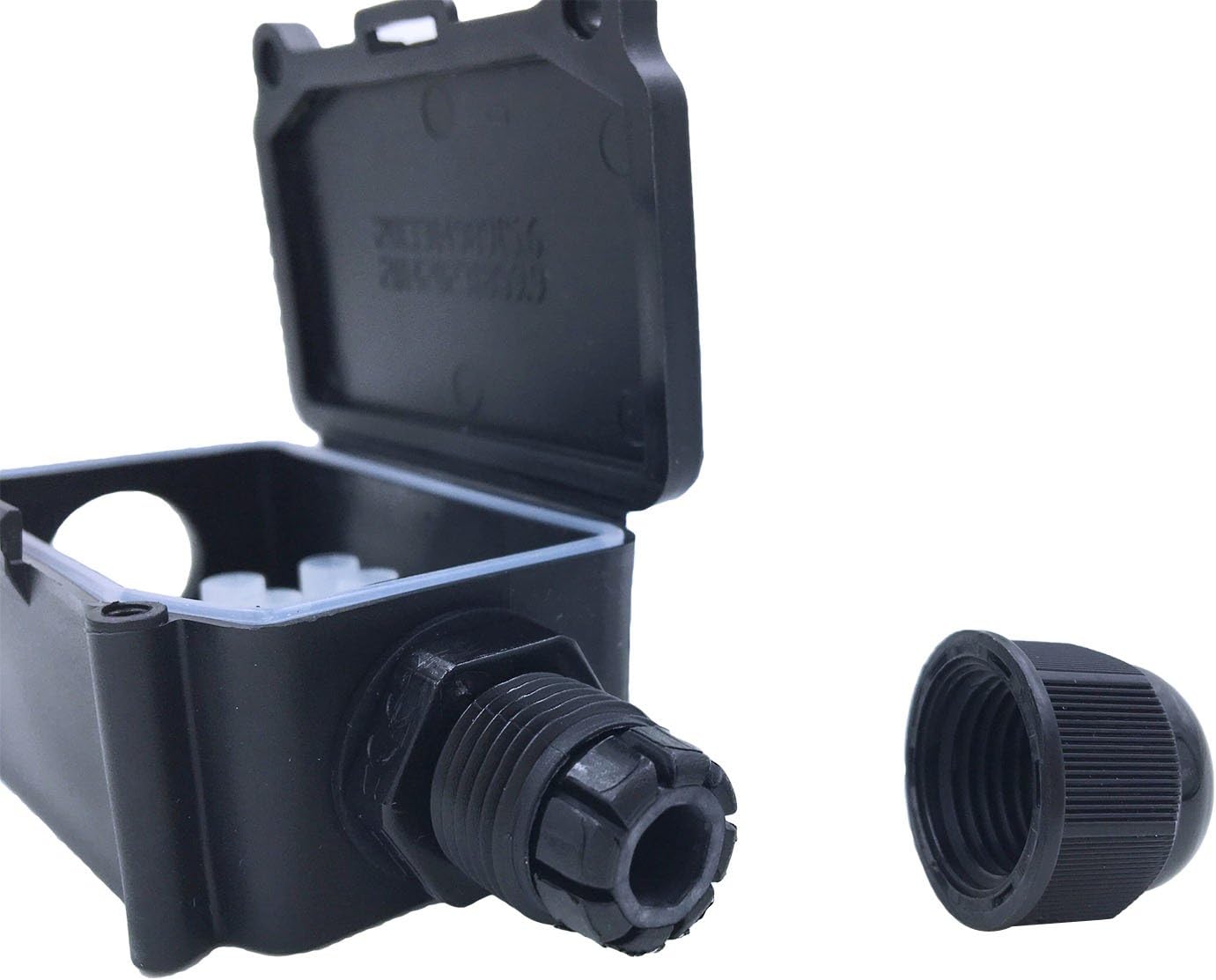 COOLWEST IP66 Junction Box Waterproof Outdoor 2 Cable PG9 Black Plastic Connector Gland Electrical