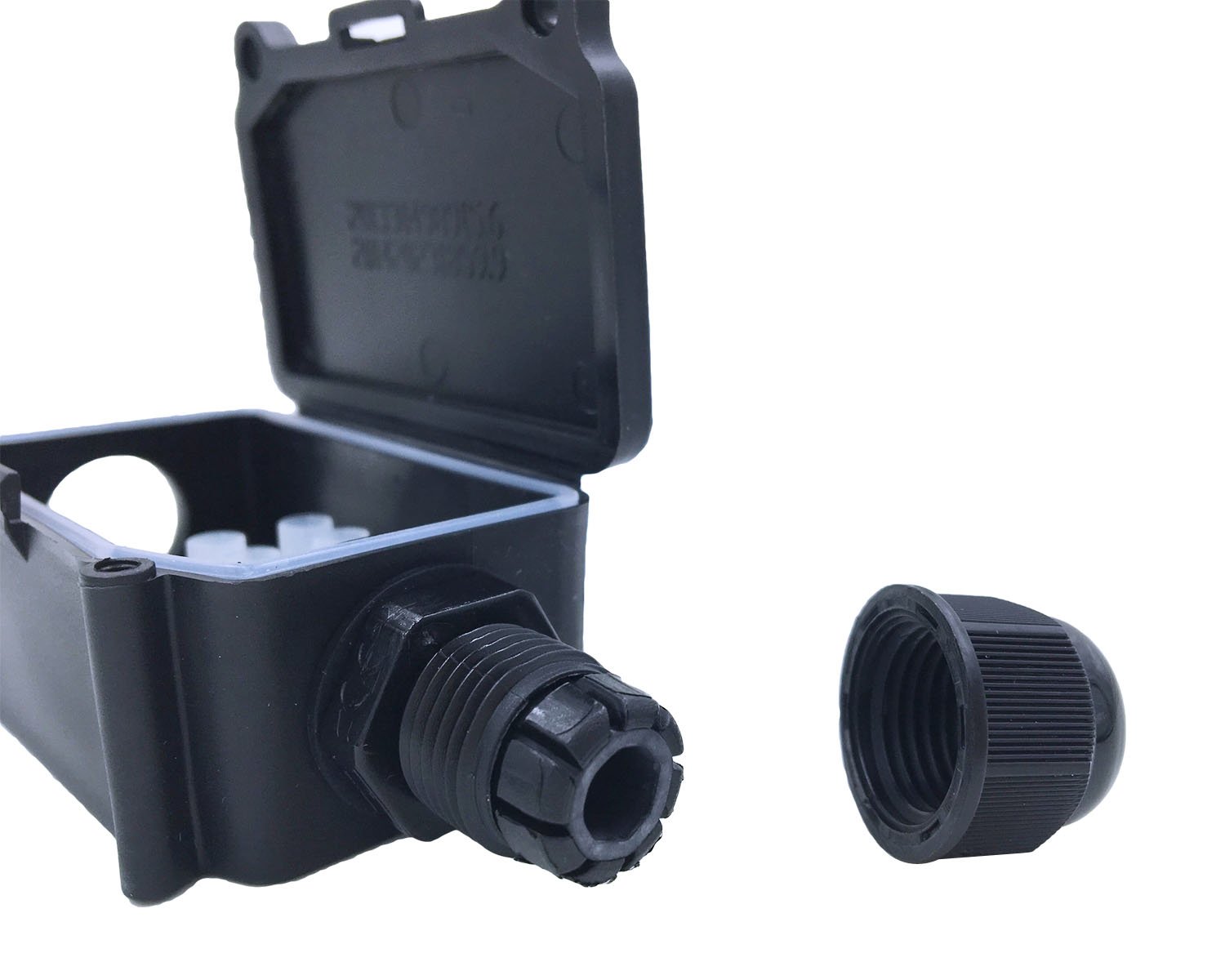 COOLWEST IP66 Junction Box Waterproof Outdoor 2 Cable PG9 Black Plastic